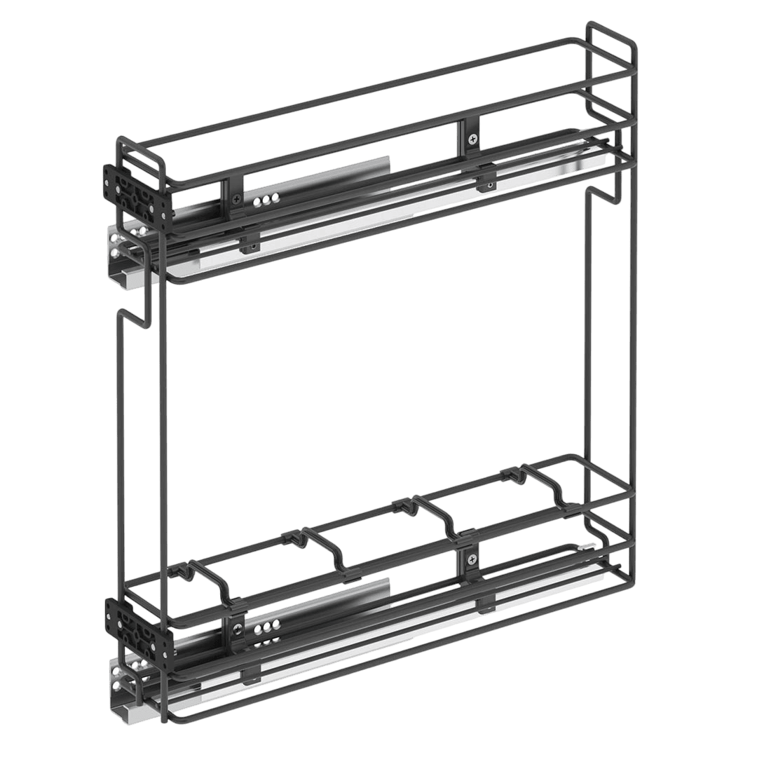 Porte-bouteille coulissante 150 mm à fond fil, Gauche